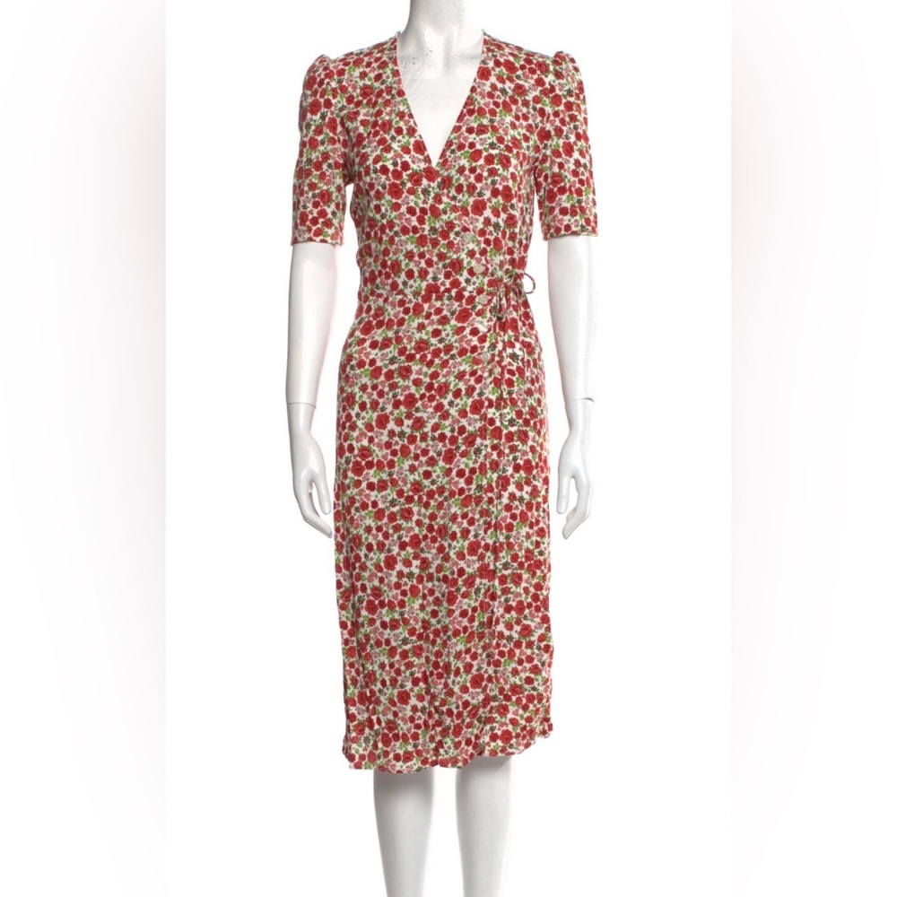 Rouje Gabin Mid Length Floral Wrap Dress